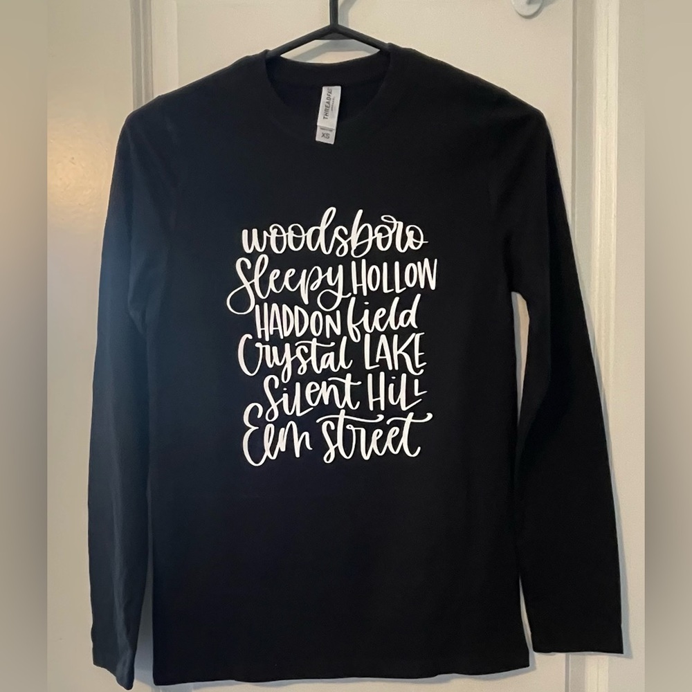 Horror Movie Towns Long Sleeve Tee